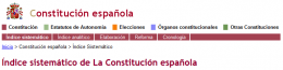 Indice Sistemático de la Constitución Española.
